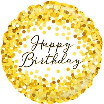 Oaktree 18inch Gold Sparkle Birthday Holographic - Foil Balloons